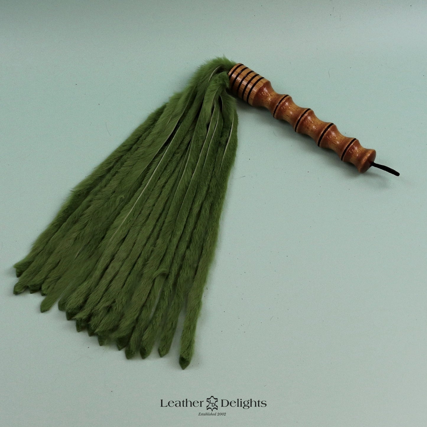 Green Rabbit Fur Flogger