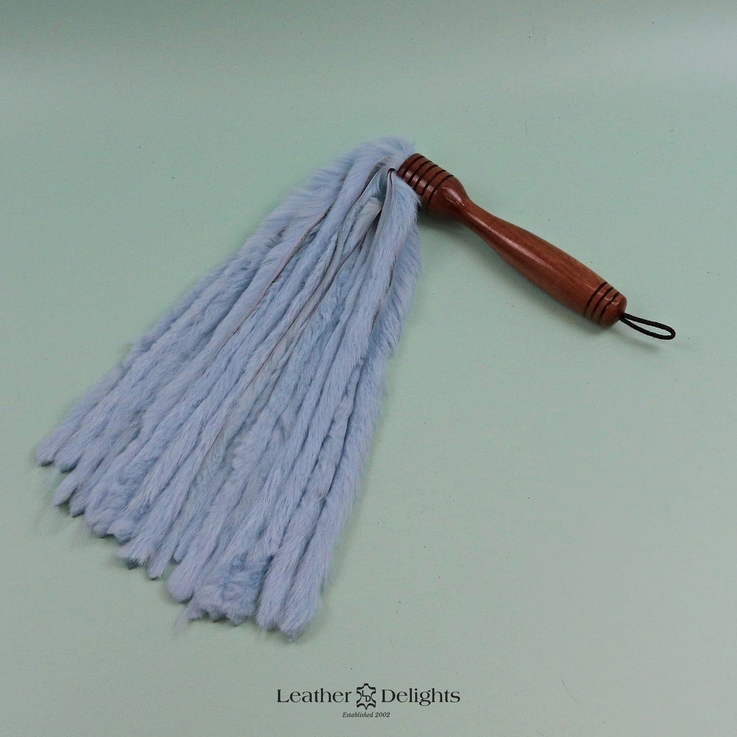 Baby Blue Rabbit Fur Flogger