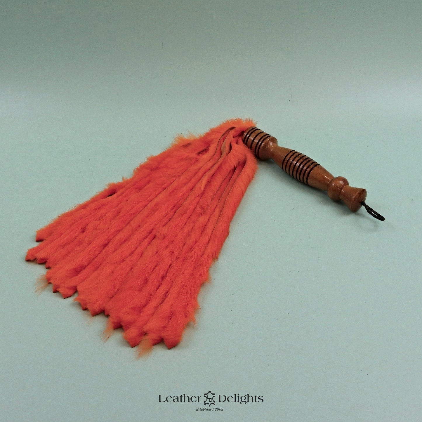 Orange Rabbit Fur Flogger