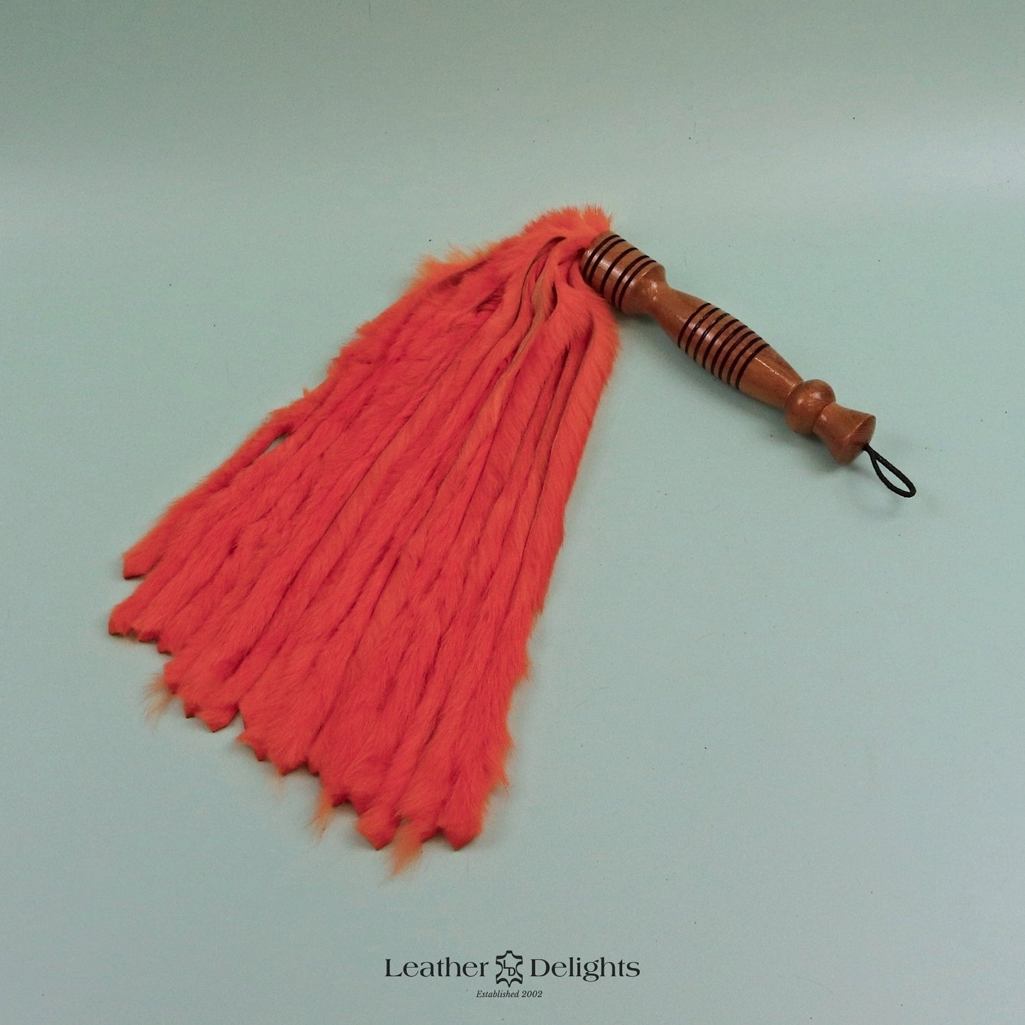 Orange Rabbit Fur Flogger