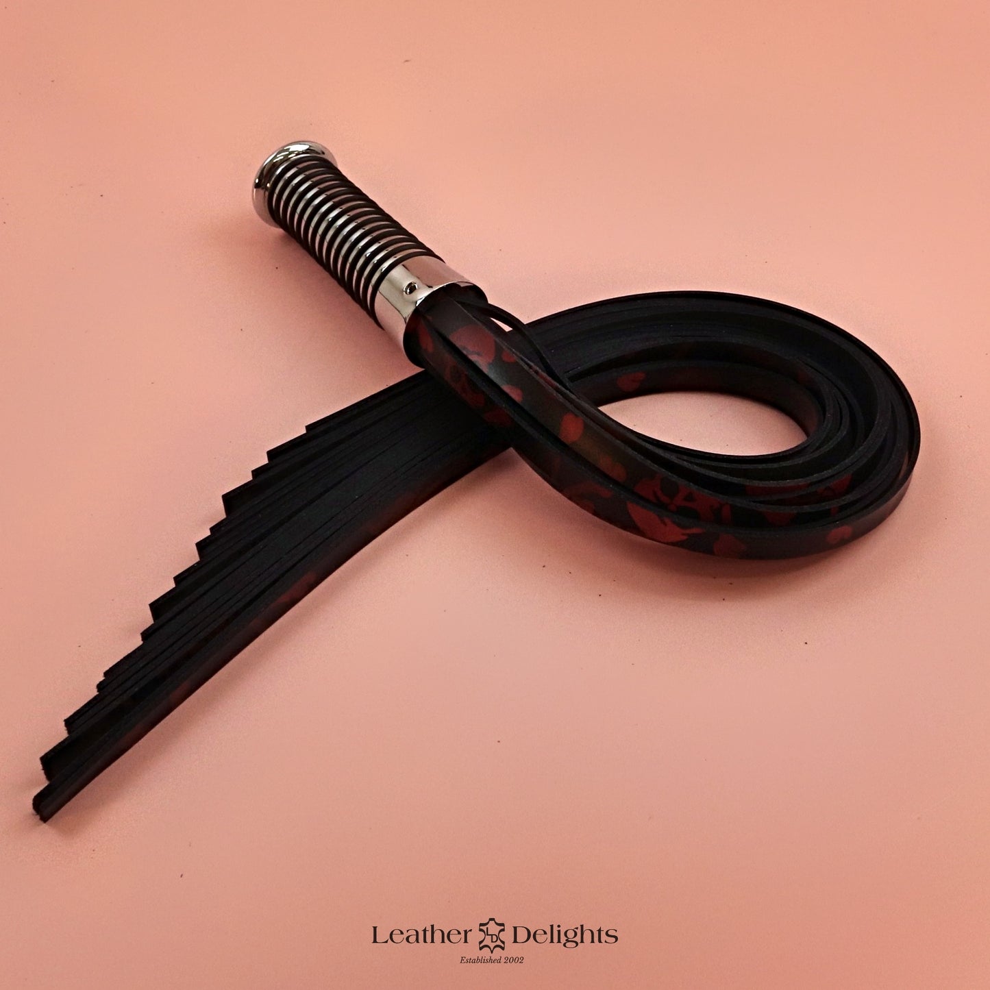 Torture Chamber Flogger - Black & Red Skull Print