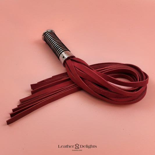 Torture Chamber Flogger - Red Leather