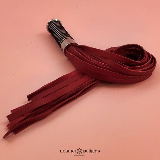 Torture Chamber Flogger - Red Leather