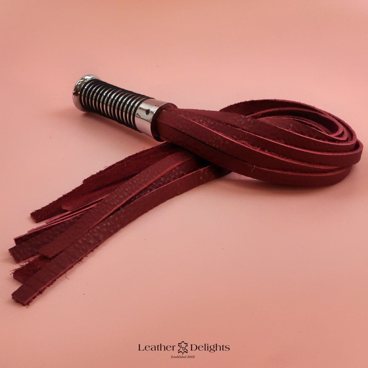 Torture Chamber Flogger - Deep Red Leather