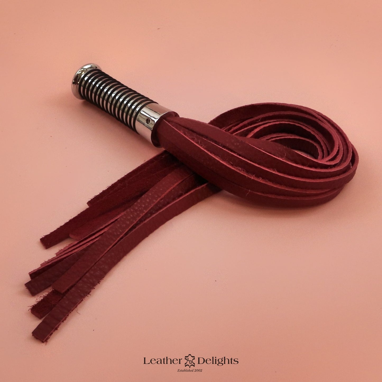 Torture Chamber Flogger - Deep Red Leather