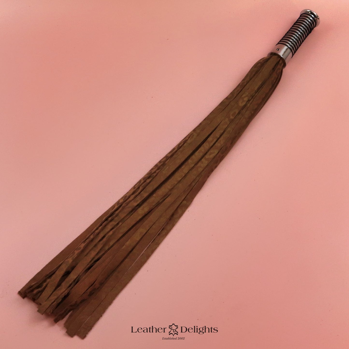 Torture Chamber Flogger - Patterned Tan Suede