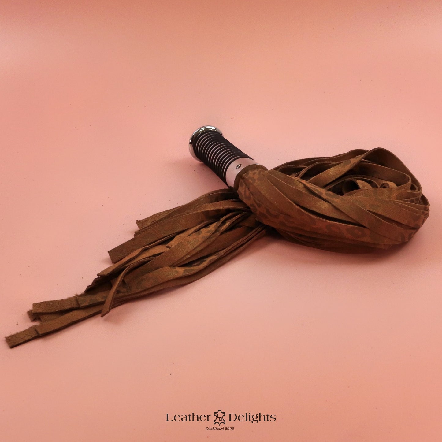 Torture Chamber Flogger - Patterned Tan Suede