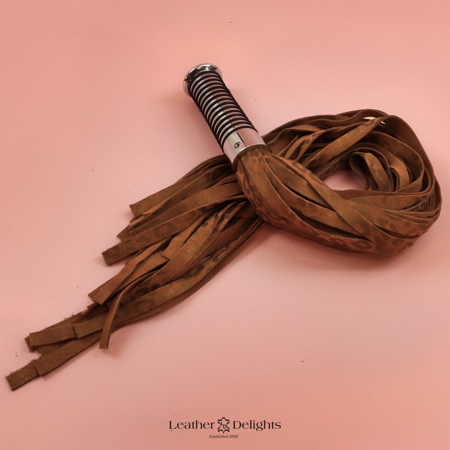 Torture Chamber Flogger - Patterned Tan Suede