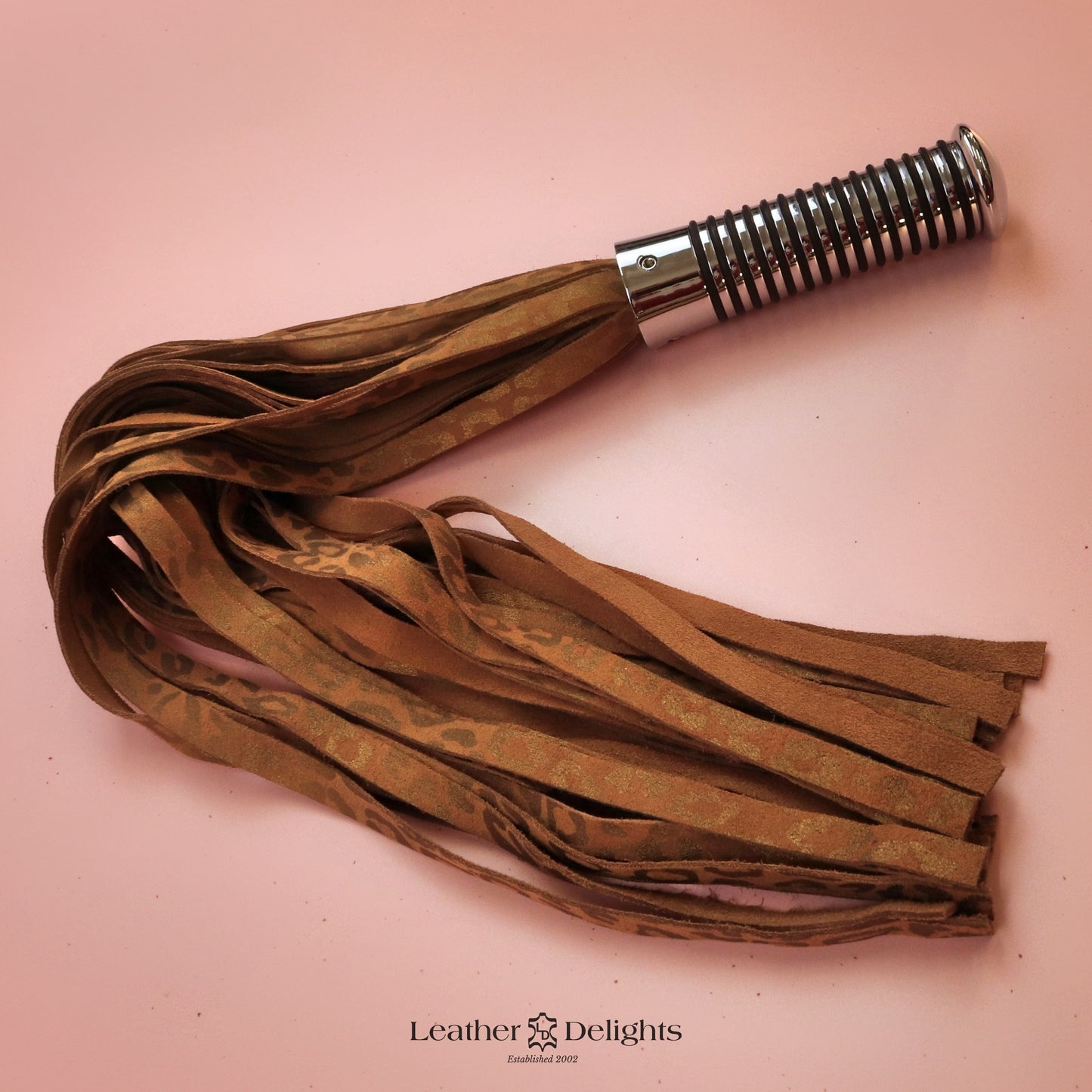 Torture Chamber Flogger - Patterned Tan Suede