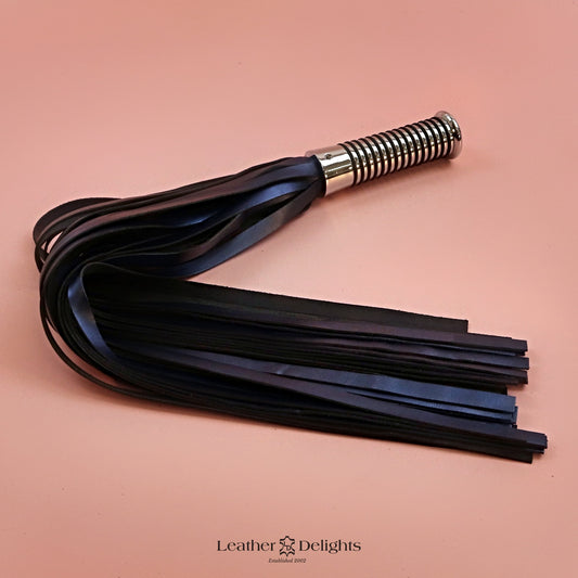 Torture Chamber Flogger - Metallic Royal Blue Leather