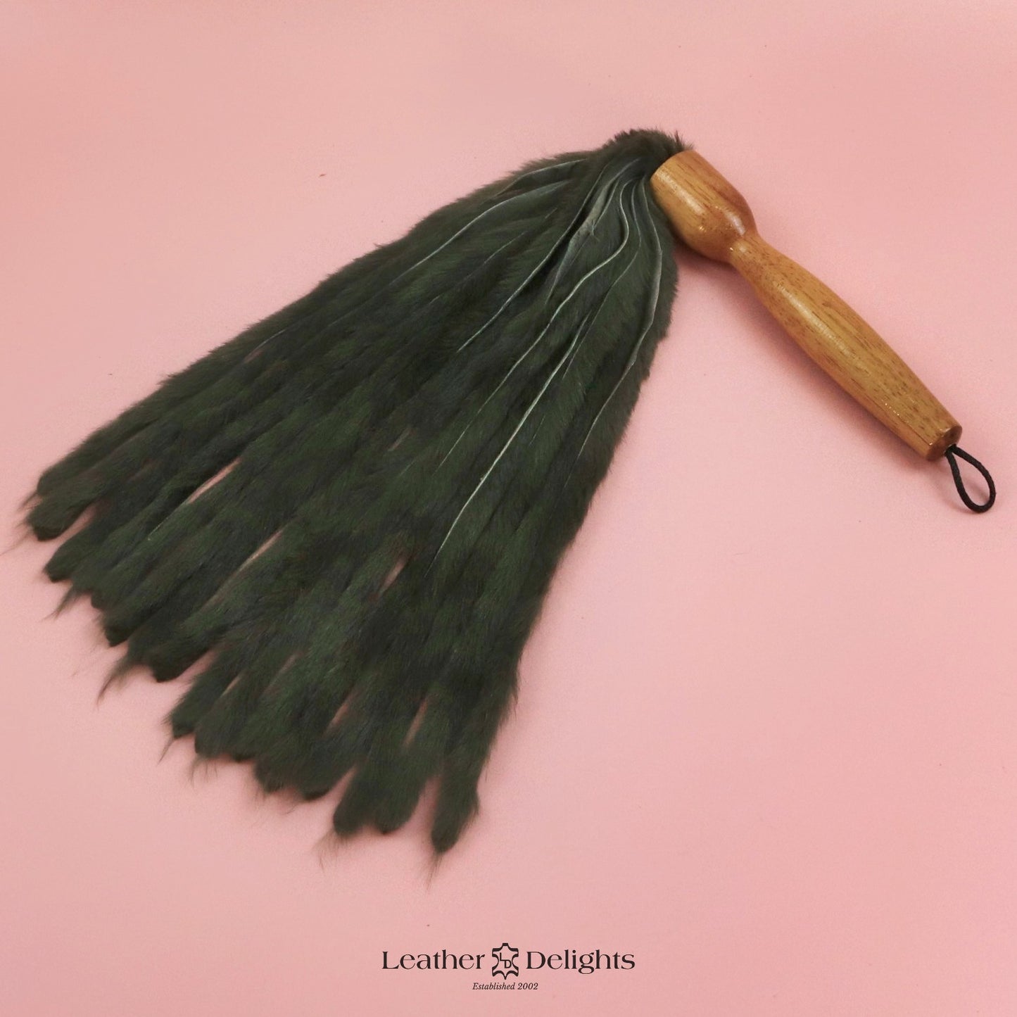 Forest Green Rabbit Fur Flogger