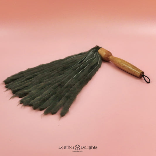 Forest Green Rabbit Fur Flogger