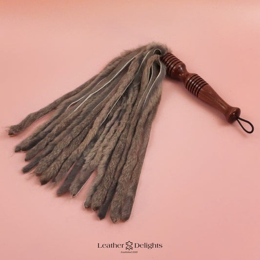 Natural Rabbit Fur Flogger