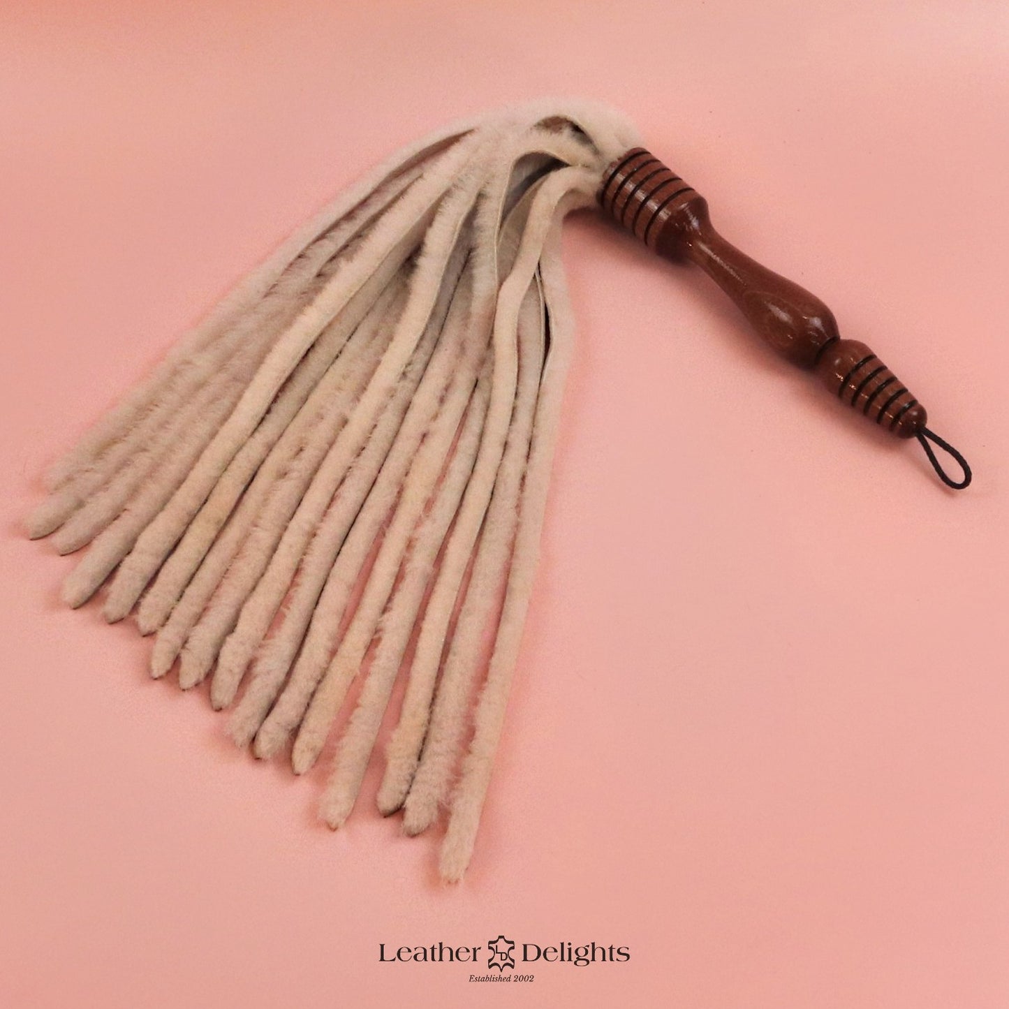 Snowy White Sheepskin Flogger