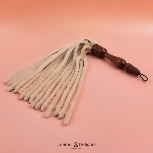 Snowy White Sheepskin Flogger