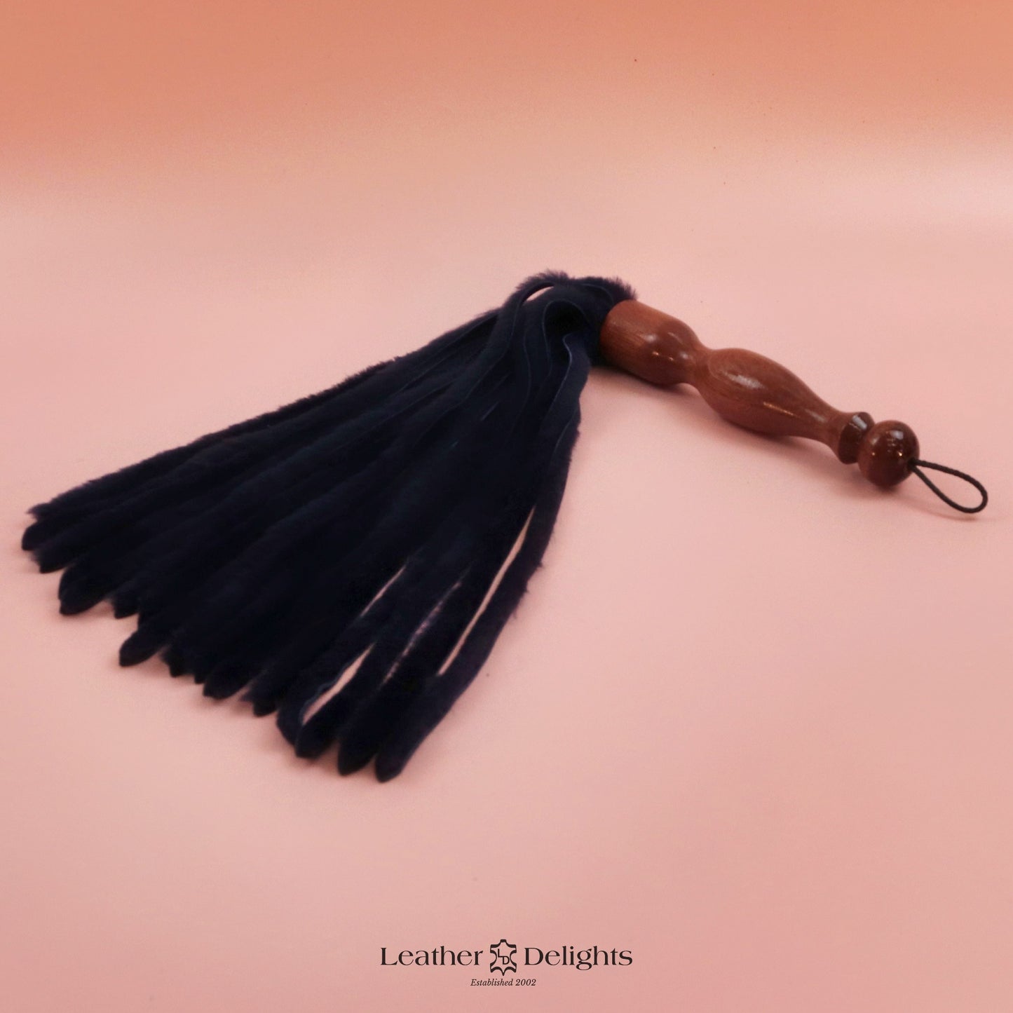 Navy Blue Sheepskin Flogger