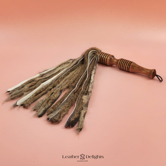 Natural Rabbit Fur Flogger