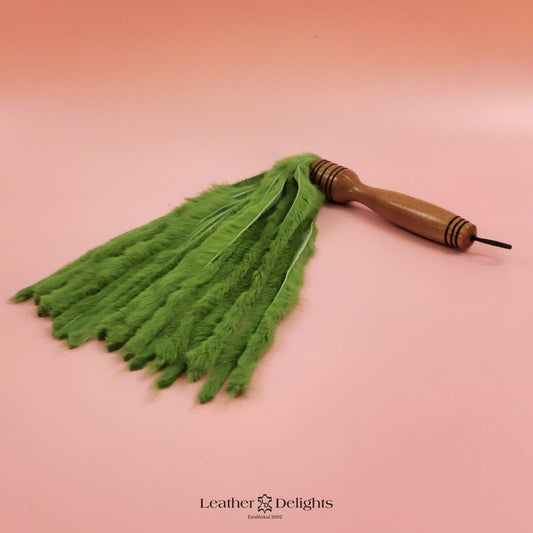 Lime Green Rabbit Fur Flogger