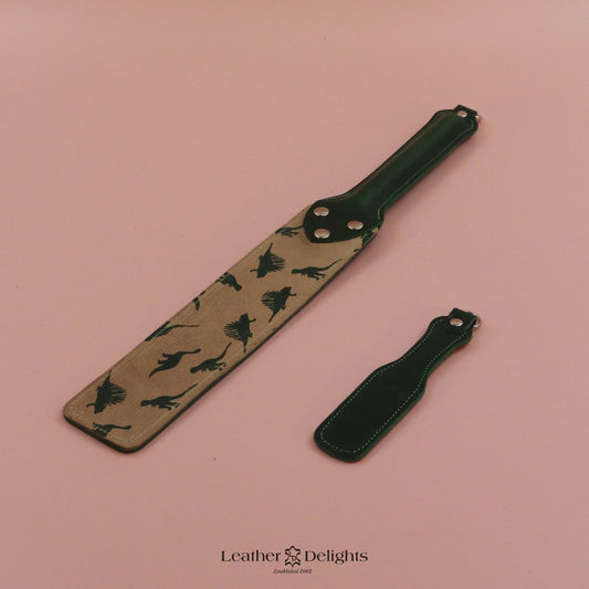 Punishment Paddle - Dinosaur Print Leather