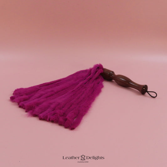 Bright Pink Rabbit Fur Flogger