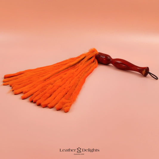 Orange Rabbit Fur Flogger