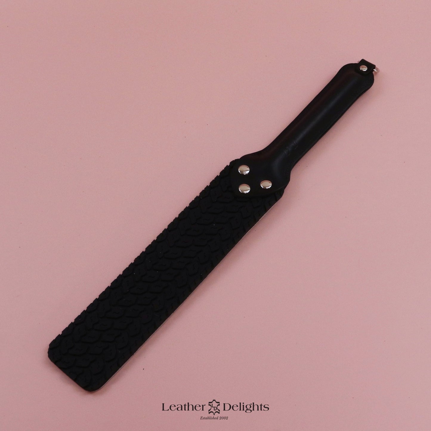 Punishment Paddle - Bones Leather & Black Tyre Tread Rubber