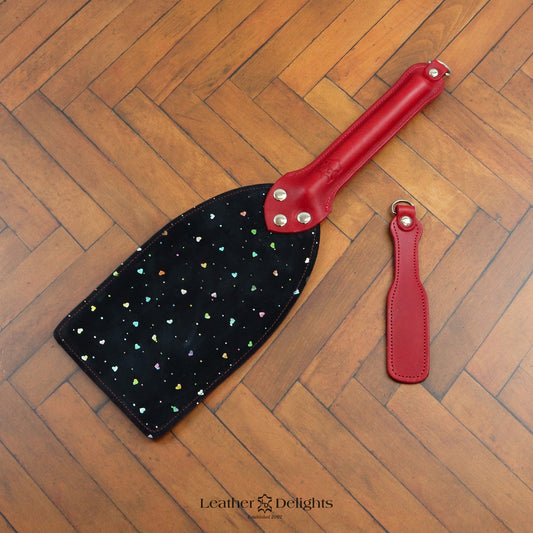 Booty Beater - Sparkly Hearts & Red Leather with a Red Handle