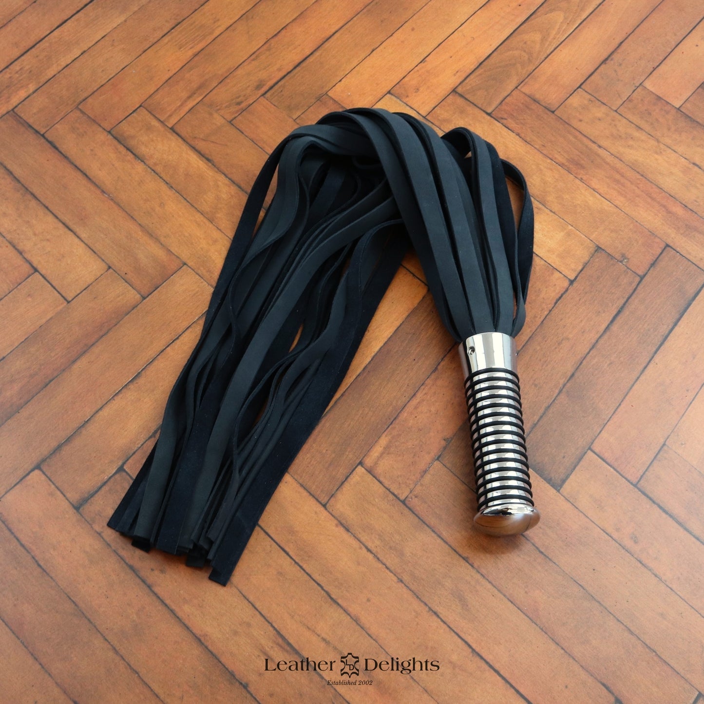 Torture Chamber Flogger - Dark Navy Blue Nubuck