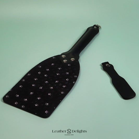 Booty Beather - Paw Print Suede & Black Leather