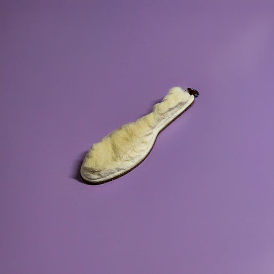 Shoe Sole - Beige Tyre Tread Rubber & Hair on Hide Reindeer