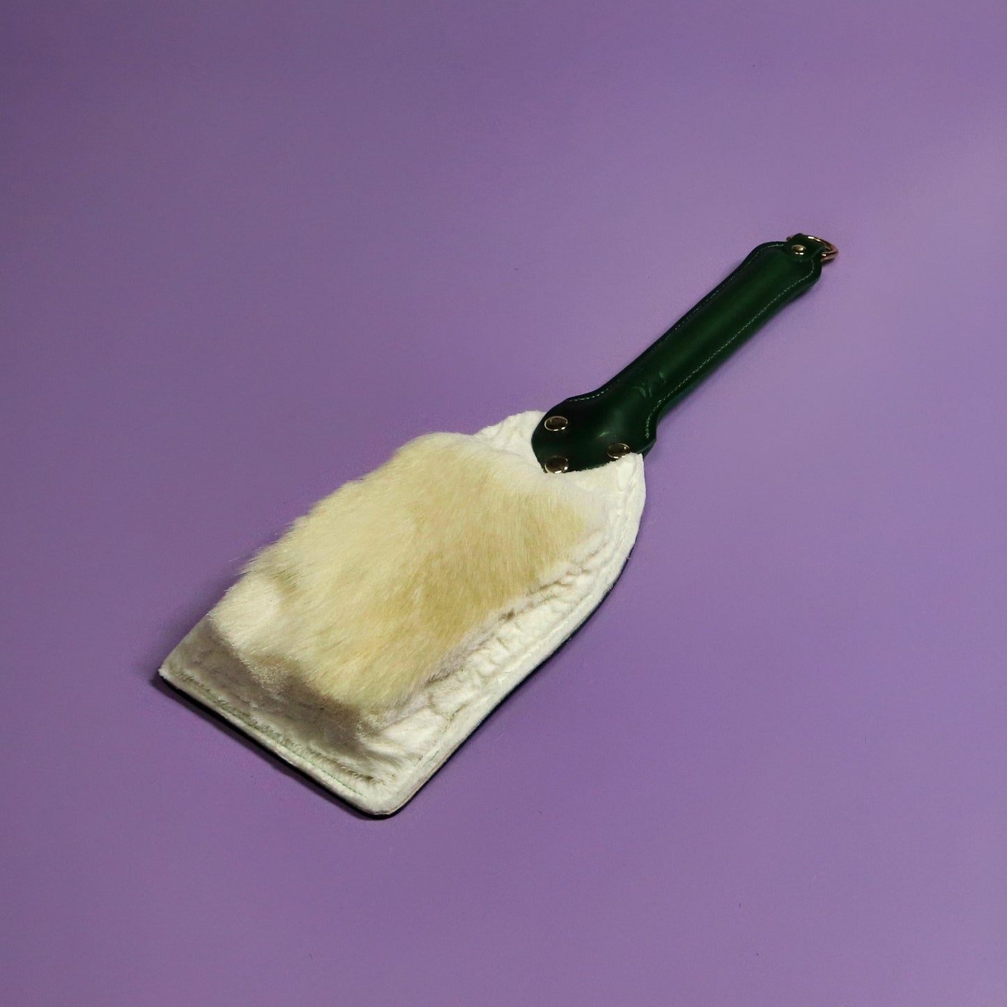 Booty Beater - Green Italian Leather & Hair on Hide Reindeer with Green Handle & Brass Hardware