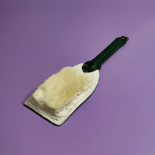 Booty Beater - Green Italian Leather & Hair on Hide Reindeer with Green Handle & Brass Hardware