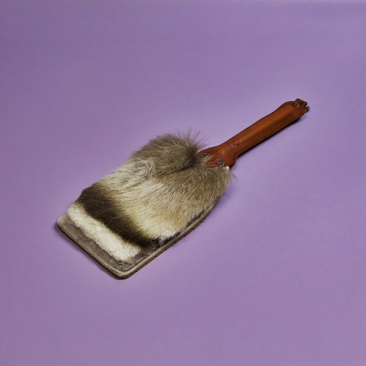 Booty Beater - Beige Tyre Tread Rubber & Hair on Hide Reindeer with Tan Leather Handle