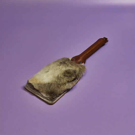 Booty Beater - Beige Tyre Tread Rubber & Hair on Hide Reindeer with Brown Leather Handle