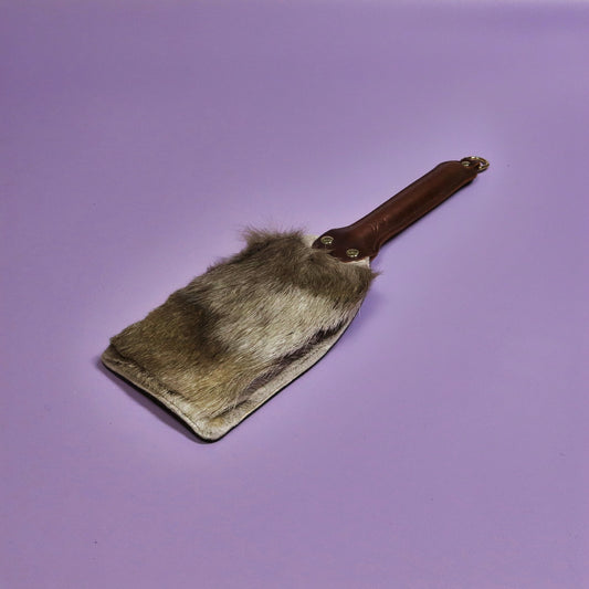 Booty Beater - Firm Brown Leather & Hair on Hide Reindeer with Brass Hardware