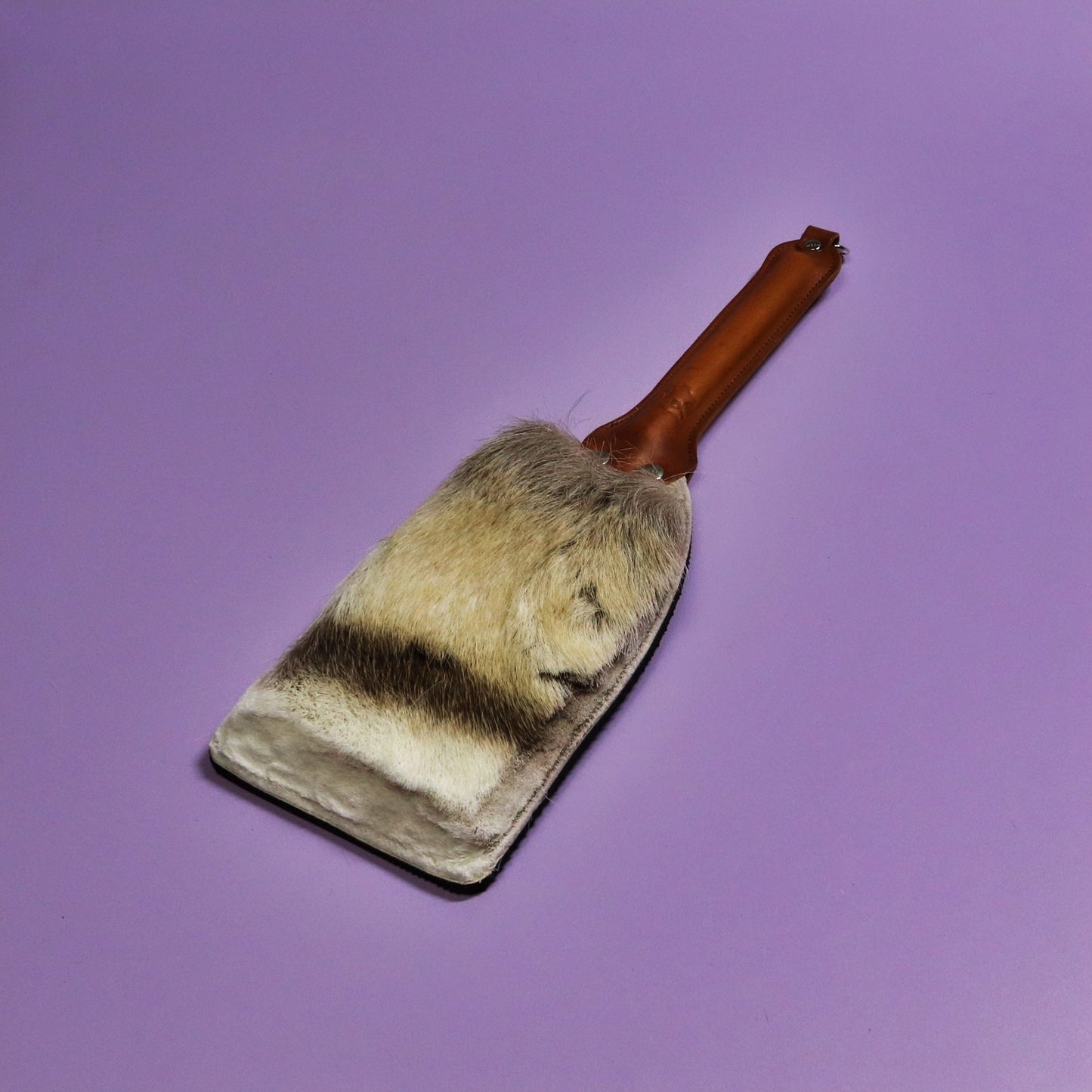 Booty Beater - Black Dimpled Rubber & Hair on Hide Reindeer with Tan Handle