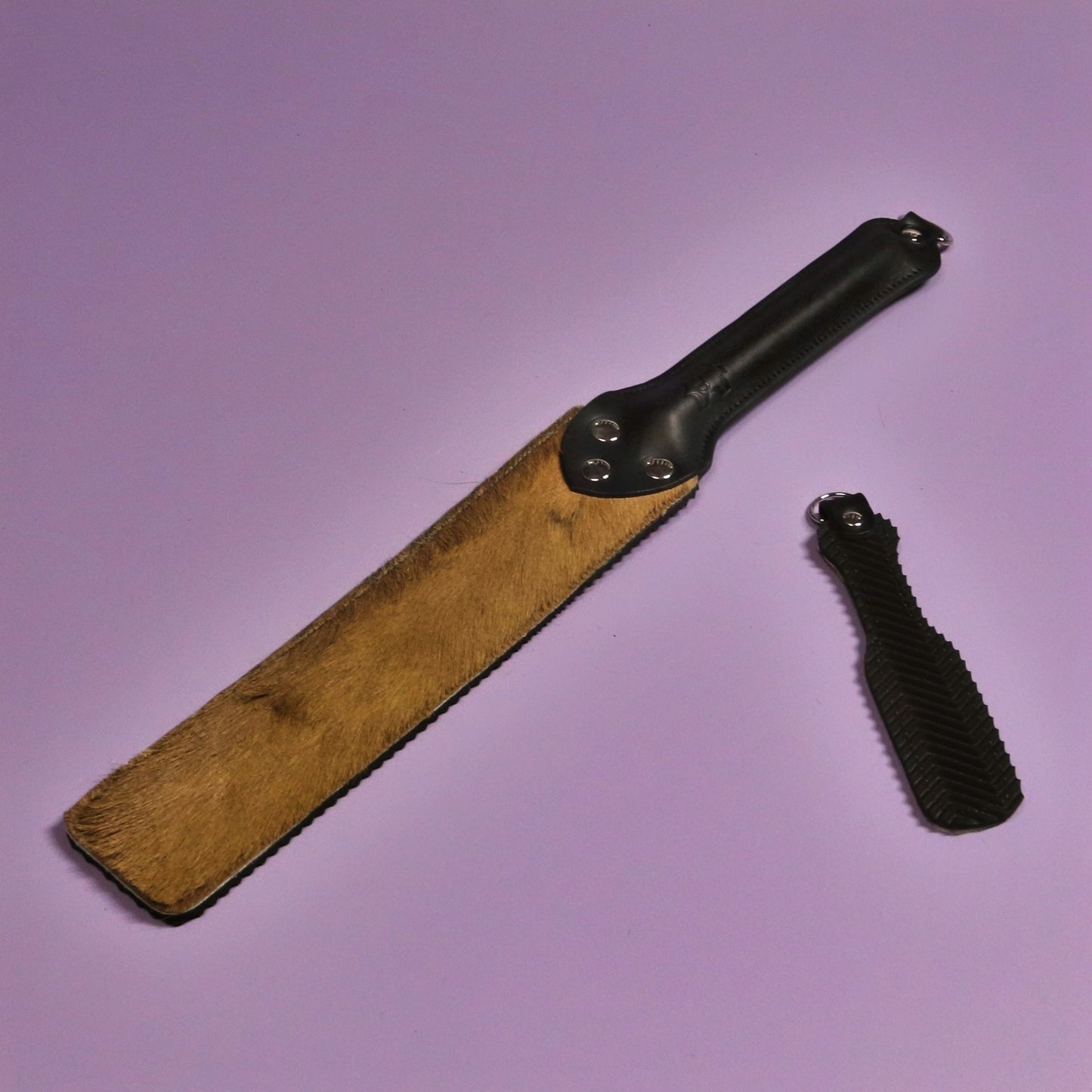Punishment Paddle - Black Ripple Rubber & Springbok