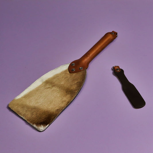 Booty Beater - Firm Brown Leather & Springbok with Tan Handle