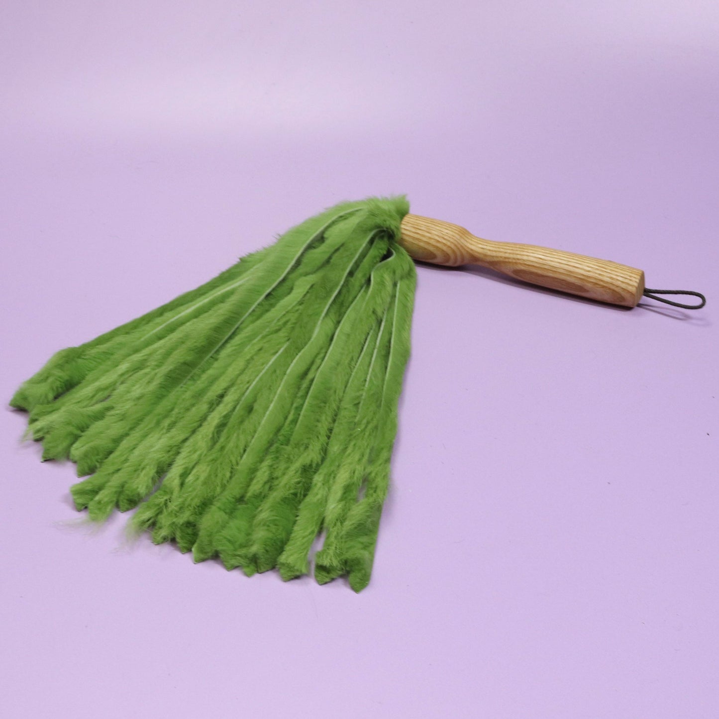 Lime Green Rabbit Fur Flogger
