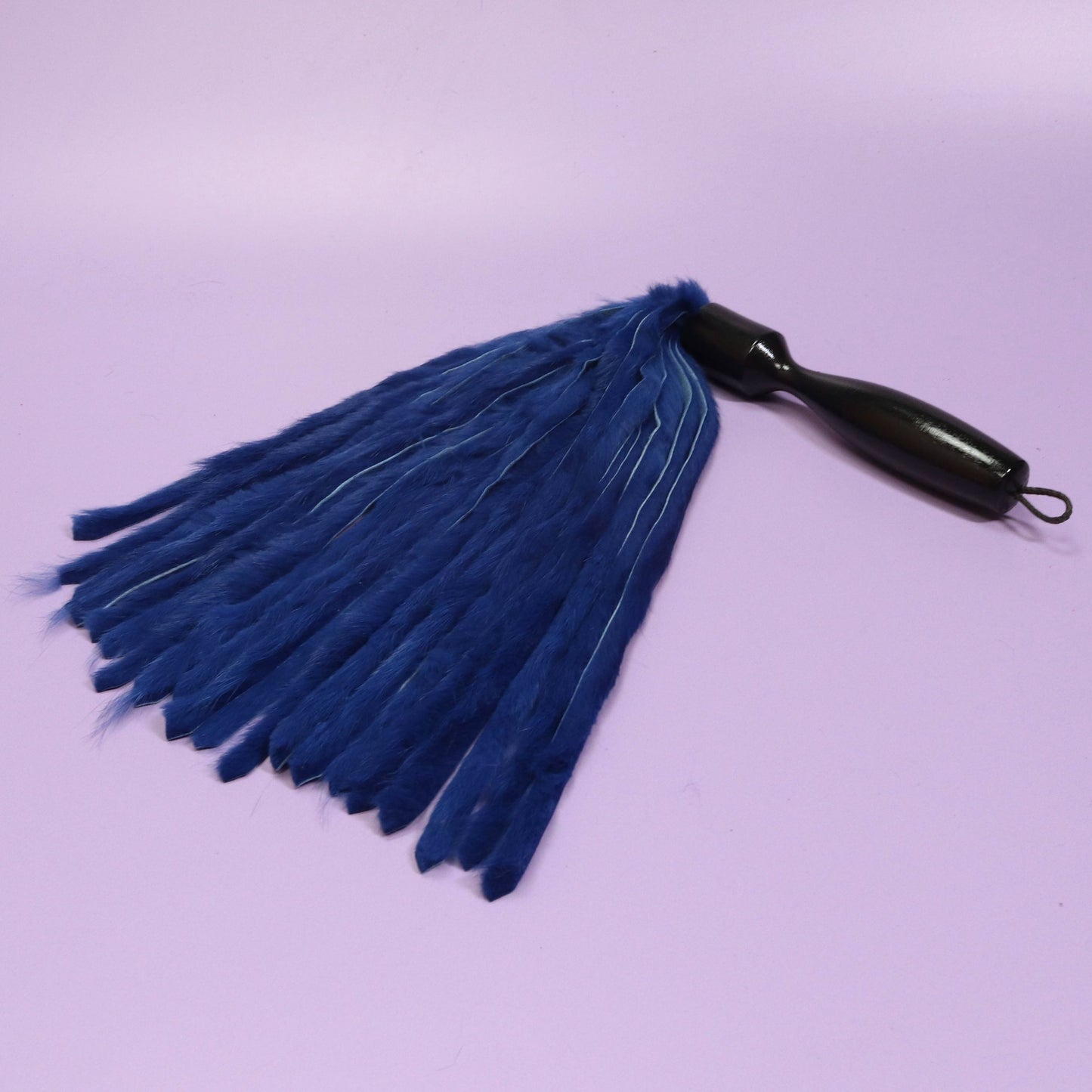 Royal Blue Rabbit Fur Flogger